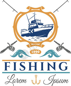 钓鱼锦标赛身份标志章标签钓鱼锦标赛身份标志章标签矢量品牌高清图片素材