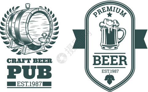 啤酒标签啤酒酒吧啤酒厂章标签标志矢量啤酒酒吧啤酒厂章标签标志矢量艺术插画