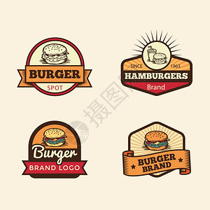 快餐店菜单章标签汉堡标志图片