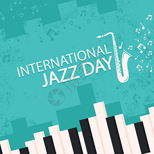 爵士钢琴国际爵士乐日矢量国际爵士音乐日插画