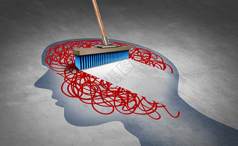 精神病学消除焦虑或极思维的心理解决方案减少精神压力心理健康概念或痴呆症符号自闭综合作为三点说明背景
