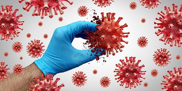 冠状或流感背景的疫苗接种作为危险流感菌株病例的治疗作为大流行病医疗健康风险概念疾病细胞为3天背景图片