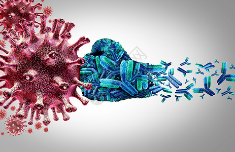 非典冠状病毒3d说明抗体攻击传染细胞和原体即抗攻击传染细胞和原体设计图片