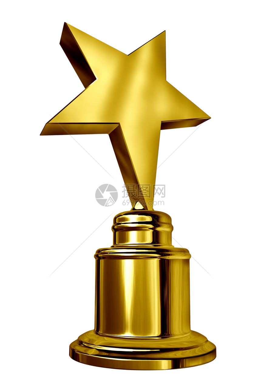 金星奖白的金属奖杯代表第一名奖作为体育或娱乐之旅的成功和优胜象征图片