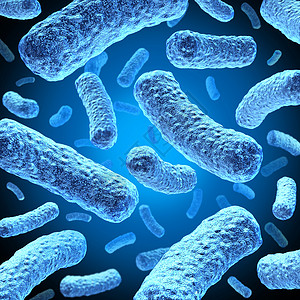 显微镜细菌细菌胞和漂浮在显微镜空间作为人体细菌疾病感染的医学说明或作为保健标志的有机物质背景