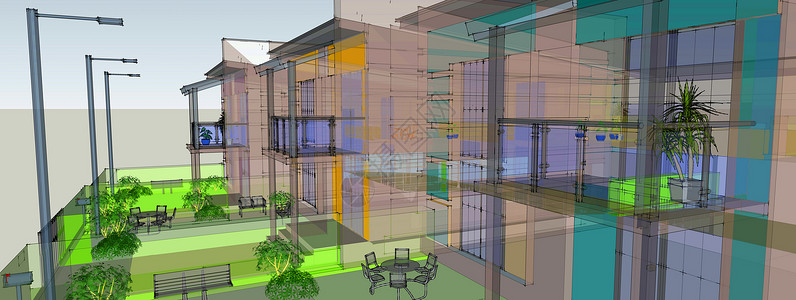 建筑物的视野颜色图片