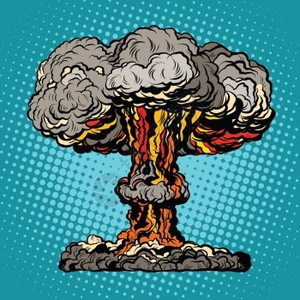 爆炸蘑菇云爆炸的蘑菇云插画
