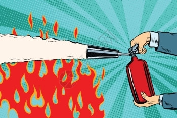 灭活疫苗用灭火器流行艺术反射矢量灭火红用灭器设计图片