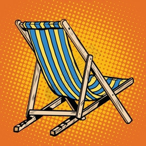 波普风蓝色沙滩椅图片