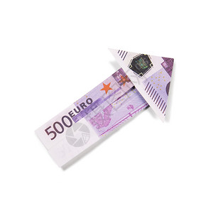 以白底欧元钞票制成的折纸背景图片