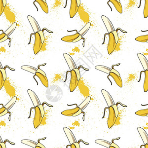 香蕉图案矢量流行艺术风格设计元素图片