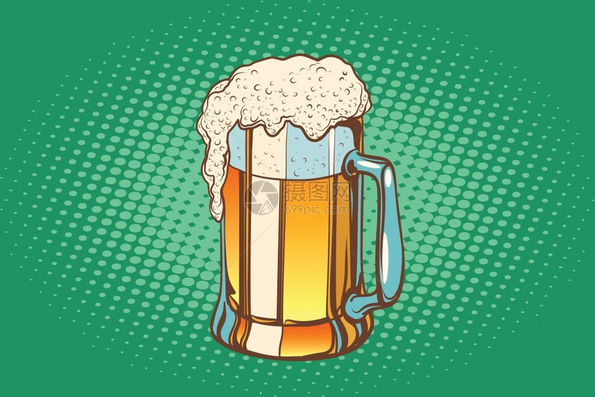 冒泡沫的啤酒矢量卡通图片图片