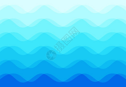 蓝色波浪背景矢量图图片