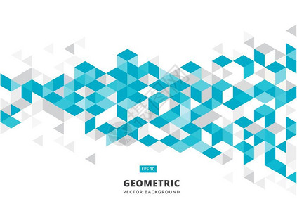 抽象蓝色几何立方体图案背景图片