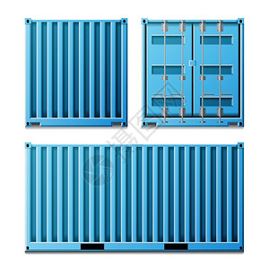 蓝色汽车货运集装箱图片