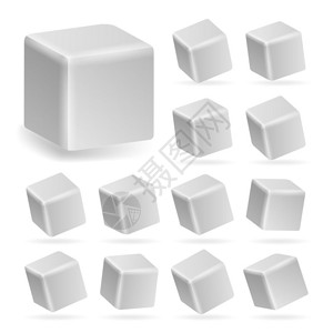 白色立方体3d立方体模型图片
