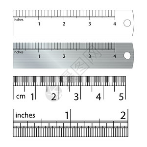 1米尺子素材测量公吨和英寸测量的仪器插画