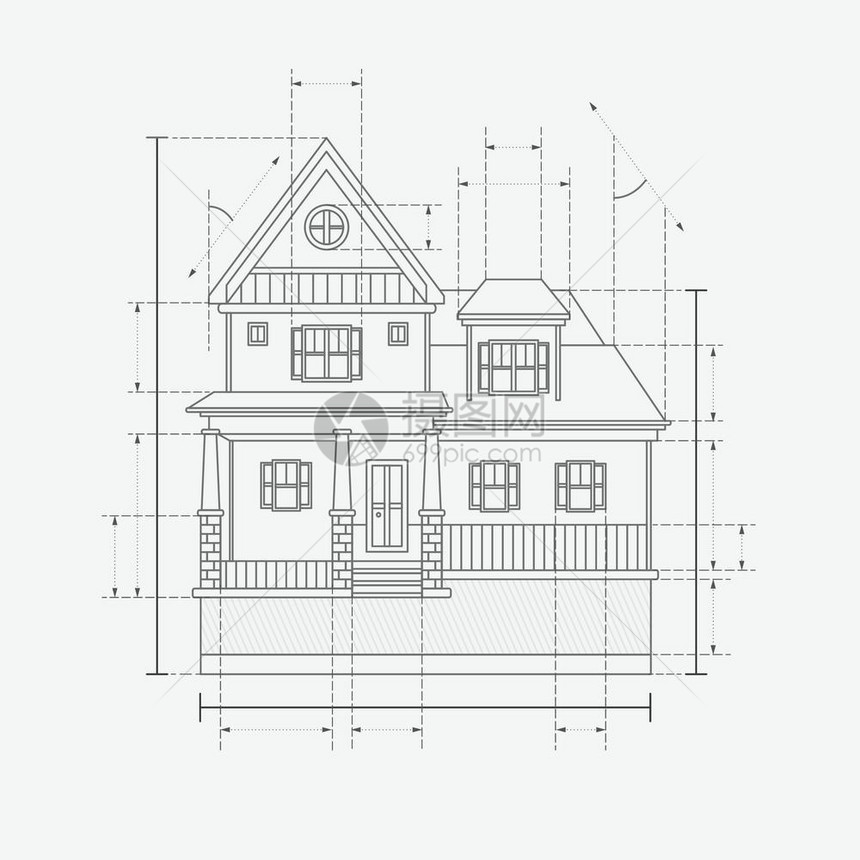 房屋建筑规划矢量插图背景图片