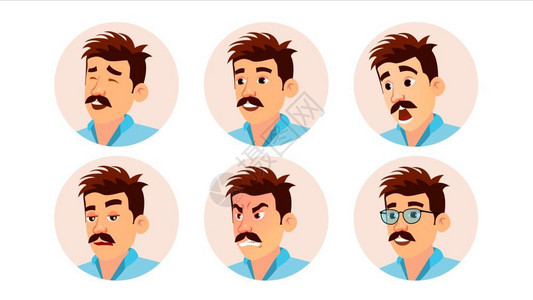 编程表情素材男人情绪表情插图插画