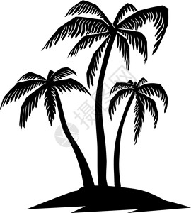 手绘棕榈树插图海报矢量设计元素图片