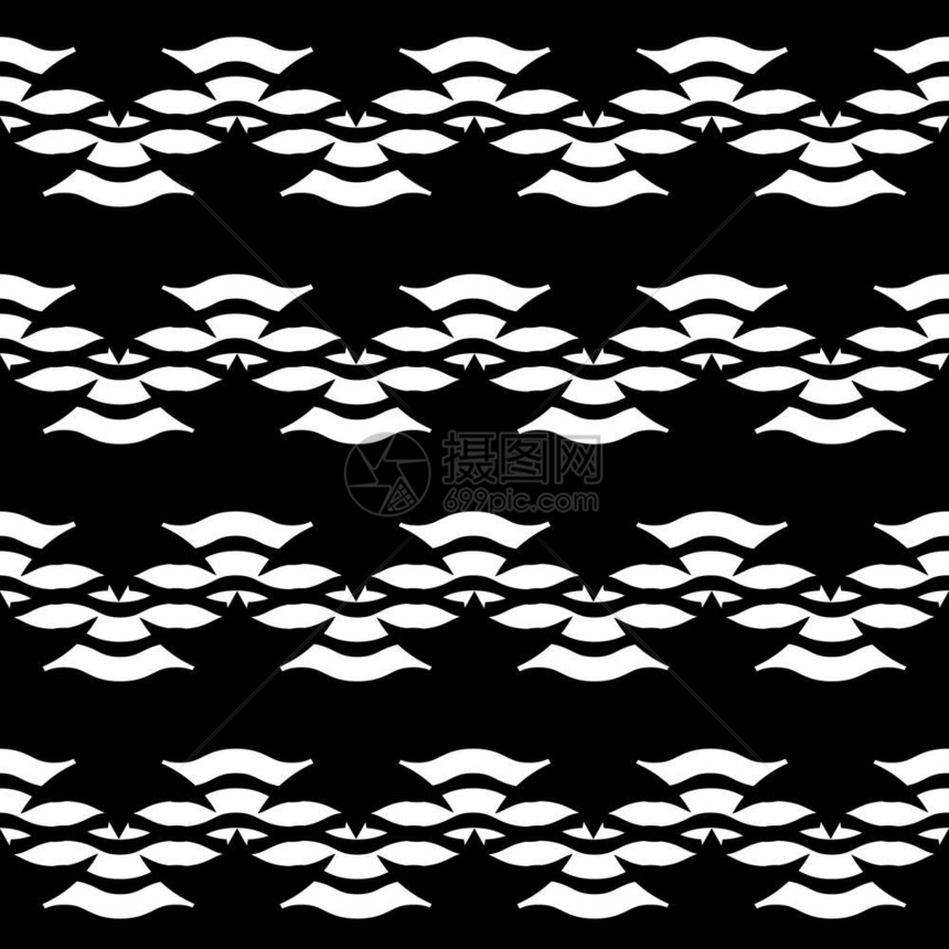 黑白矢量抽象几何无缝现代图形单色样式背景图片