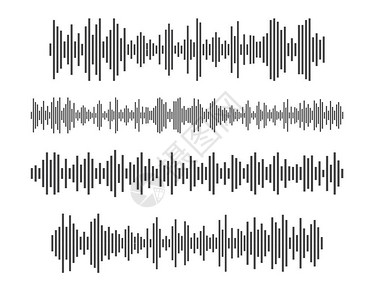 数字音频音波矢量说明声图示设计模板插画