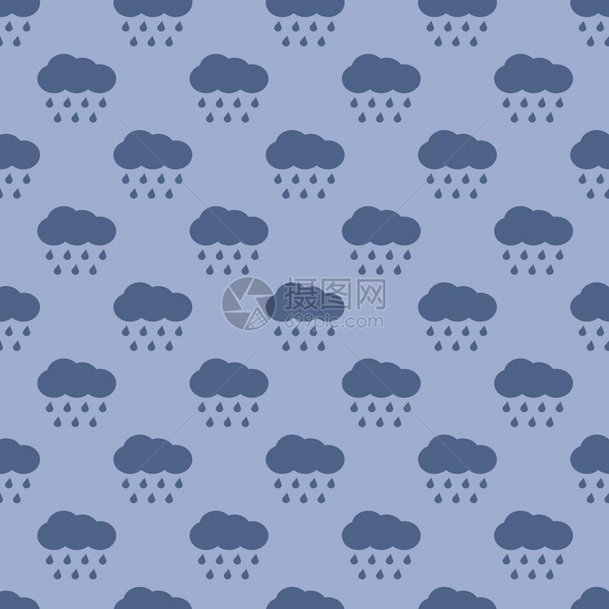 云和雨天无缝模式背景插图图片