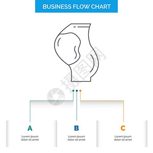 3个步骤的胎儿商业流程图设计图片