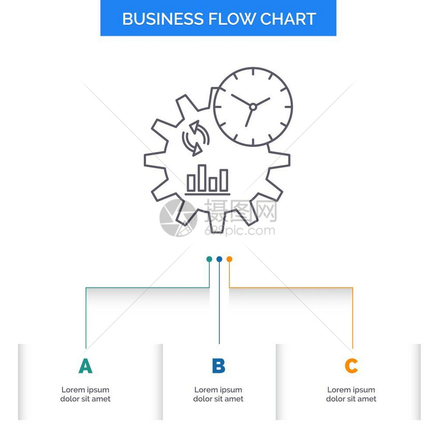 3个步骤的业务流程图设计图片