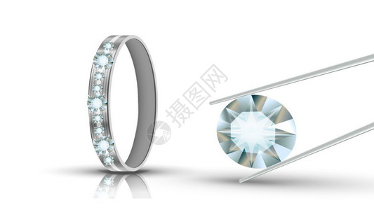 白金钻石戒指矢量设计元素图片