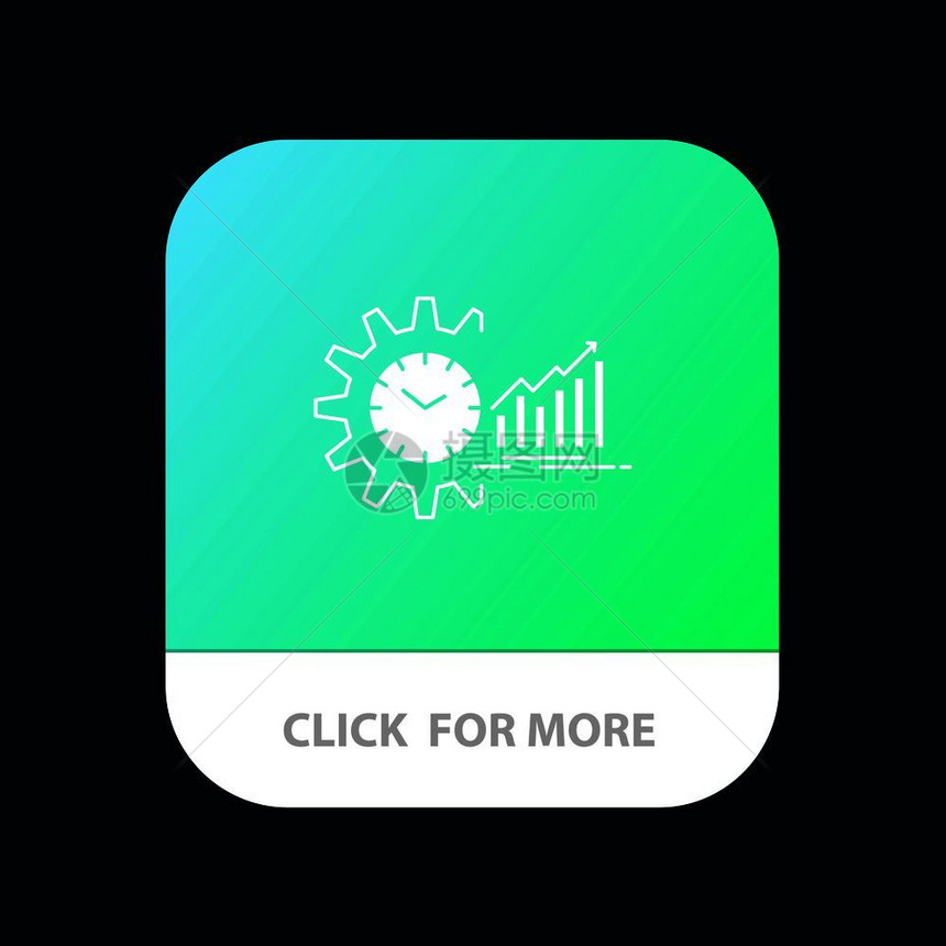 图表分析市场时间表趋势移动应用程序按钮以及机器人和iosglyph版本图片
