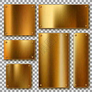金属板黄色板闪亮铜板矢量元素背景图片
