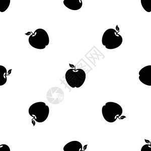 苹果无缝黑白图案矢量设计元素图片