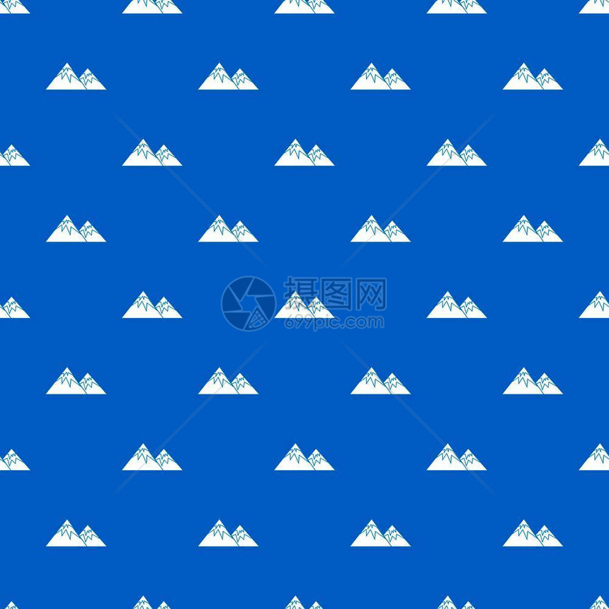 山峰无缝蓝色图案矢量设计元素图片