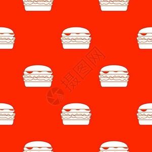 汉堡包无缝红色图案矢量设计元素图片