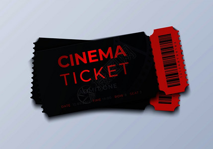 门票入场券电影票样板现实的电影院入场券模型3d节和表演优惠券矢量老化插图戏剧反向票矢量插画