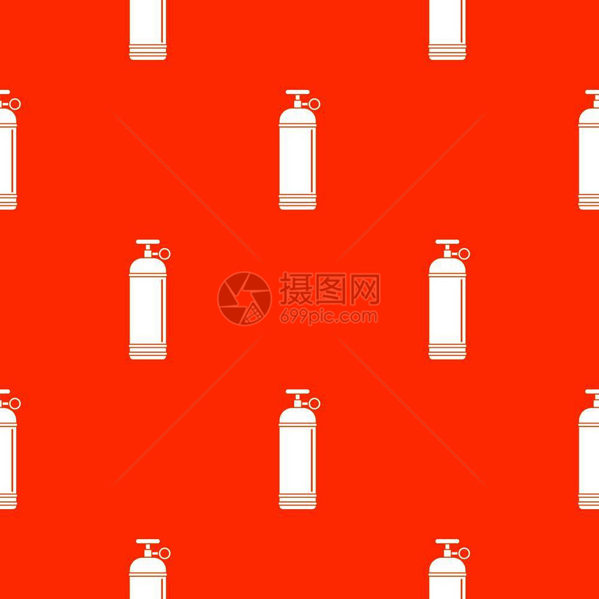 压缩气体容器无缝红色图案矢量设计元素图片