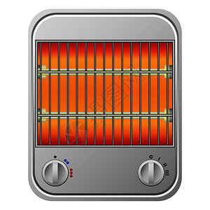 电烤箱小型取暖设备暖气矢量图插画