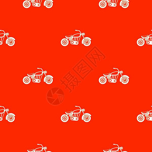 摩托车无缝红色图案矢量设计元素图片
