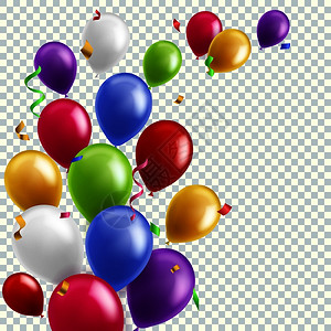 彩色气球装饰矢量图图片