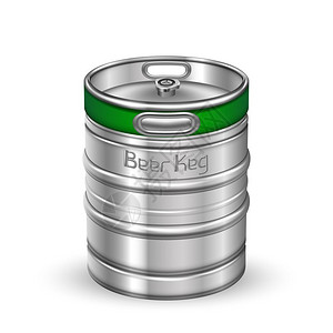 向酒馆精酿啤饮料生产交付的空标准铝桶钢容器符合实际的3d示例典型的铬金属啤酒桶容器背景图片