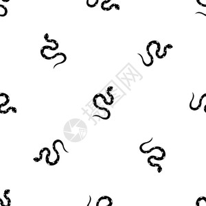 毒蛇无缝黑白图案矢量设计元素图片