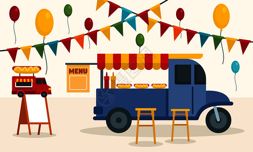 街头食品汽车概念设计平面图图片