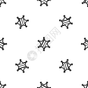 六角星无缝黑色重复图案卡通矢量元素图片