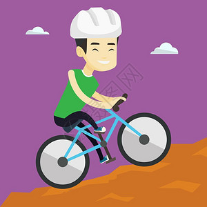 骑着山地自行车的年轻人图片