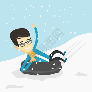 在雪地滑行的人图片
