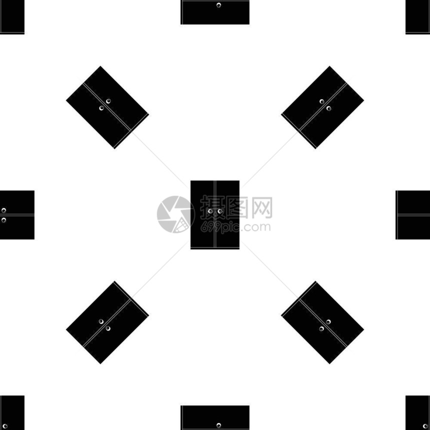 木制衣柜无缝黑色重复图案卡通矢量元素图片