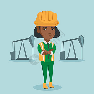 非洲工业石油公司工人插画