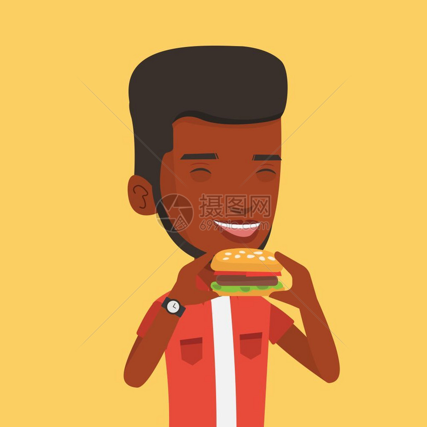 一个爱吃汉堡的人图片