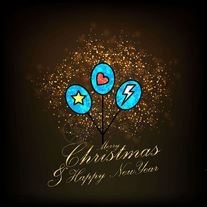 圣诞快乐和卡通气球矢量元素图片